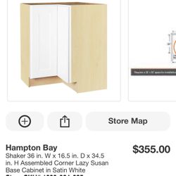 Hampton Bay Shaker Lazy Susan Satin White - New 1000 024 385