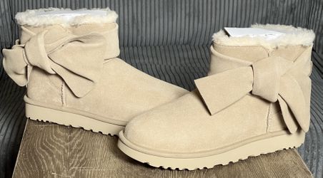 UGG Women's Classic Mini Bow Boot 'Sand' | Size 9 | 1176310-SAN (2025) NEW