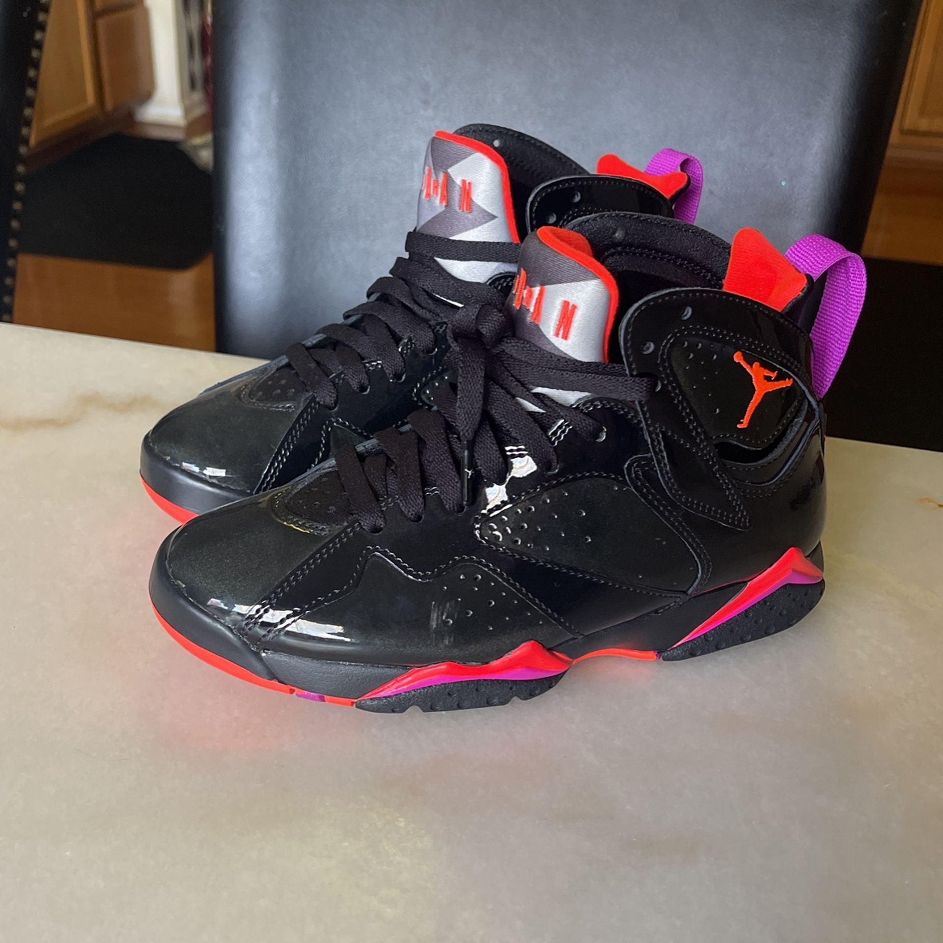 Youth Air Jordan 7 Retro 'Black Gloss Sz 6