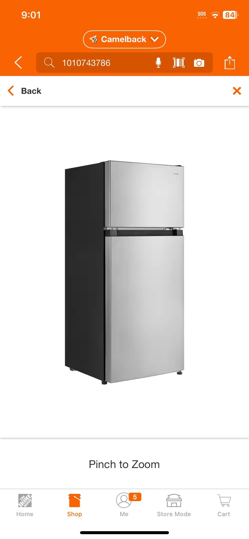 4.5 cu. ft. 2-Door Mini Refrigerator in Platinum Steel with Freezer