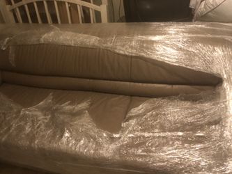 Leather couche love seat and chair