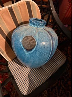 Blue oriental vase