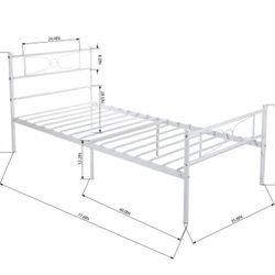 GIME White Twin BED Frame - Used