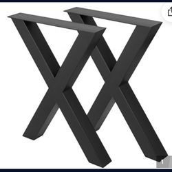 Set Of 2 Steel Table Legs 
