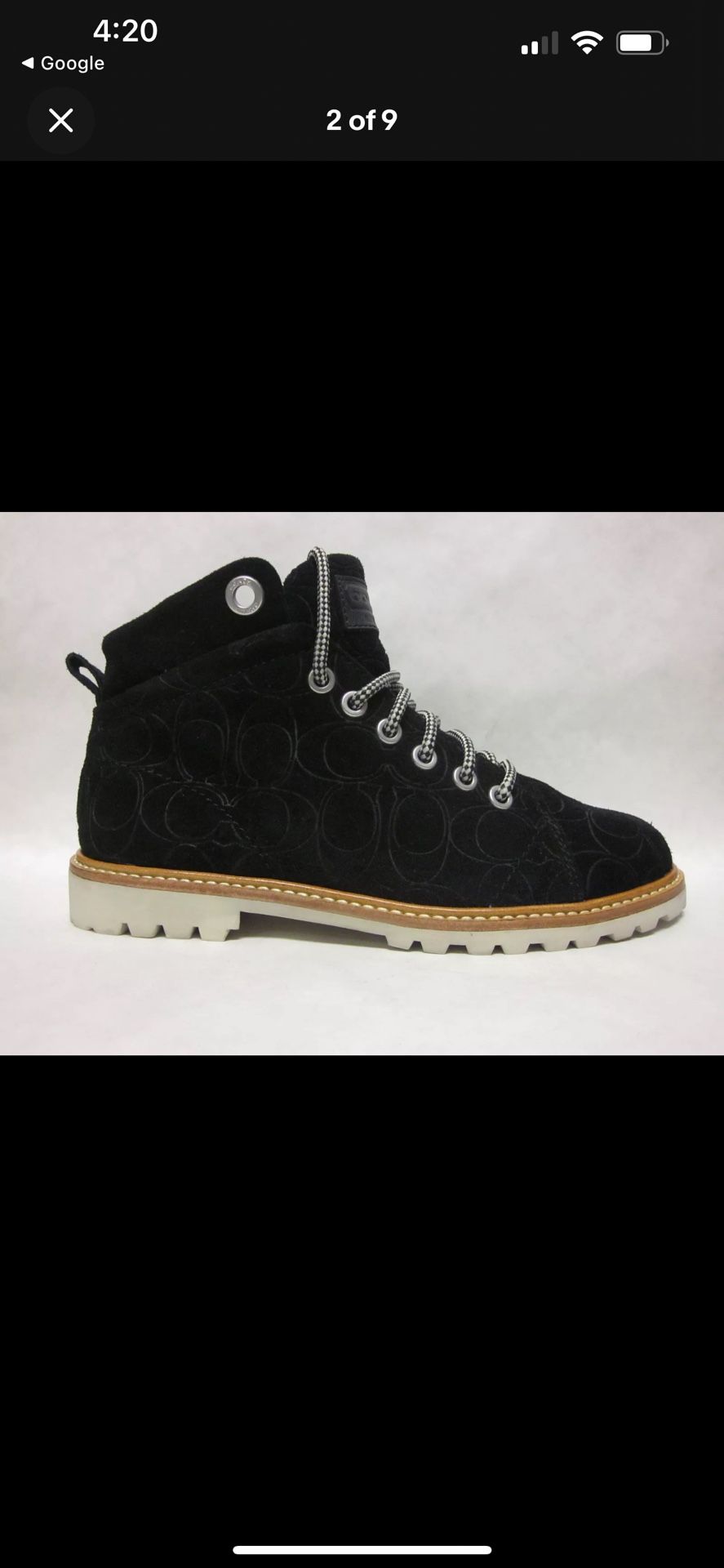 Coach Ester Embossed Shoes, Size 6B/38/7.5