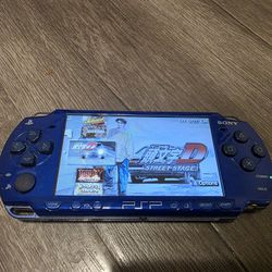 Playstation Psp 2000 Metallic Blue Mod--ded Video Game Console 