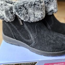 Womens Khombu Black Suede Boots 