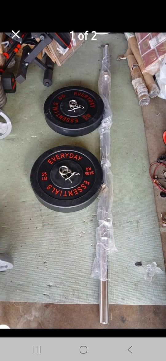 Bar and Weights Plates 55 Set
