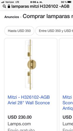 Lámpara Para Baño Acaba Do En Laton