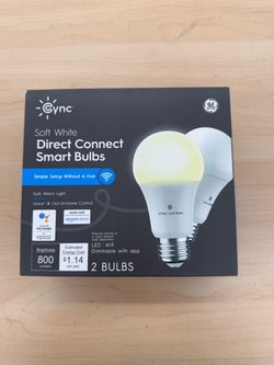 GE CYNC A19 Smart LED Light Bulbs, Soft White, Bluetooth and WiFi Light Bulbs, 60W Equivalent, Work with Amazon Alexa and Google Home, 2 Count (Pack o