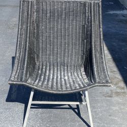 Woven Black Chair With Metal Frame
