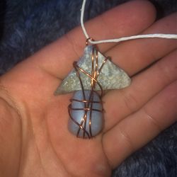 Angelite And Blue Kyanite Necklace 