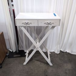 White Folding X-Base Tray Table