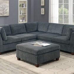Sectional Sofa Set With Ottoman 