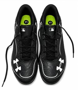 Under Armour Men's Molded Baseball Cleats – Black/White – Size 11
