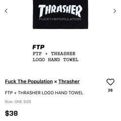 FTP x Thrasher Logo Hand Towel