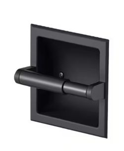 Bathroom Recessed Toilet Paper Holder Wall Mount Rear Mounting Bracket Included Black in Bathroom