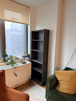 Bookcase: gray-brown wood