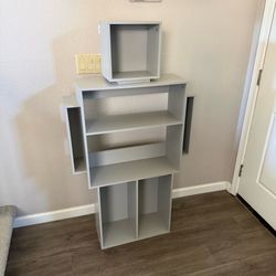 Sturdy wood robot shaped shelving unit bookcase 55"T x 29.5"W  x 9.5”D Price is firm, cash only