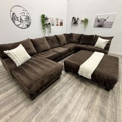 Brown Sectional Couch - Free Delivery