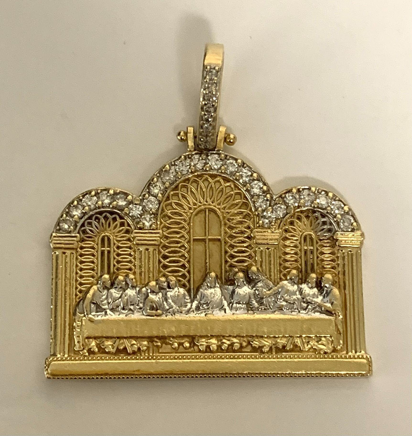 1.75" Gold Last Supper pendant #29809
