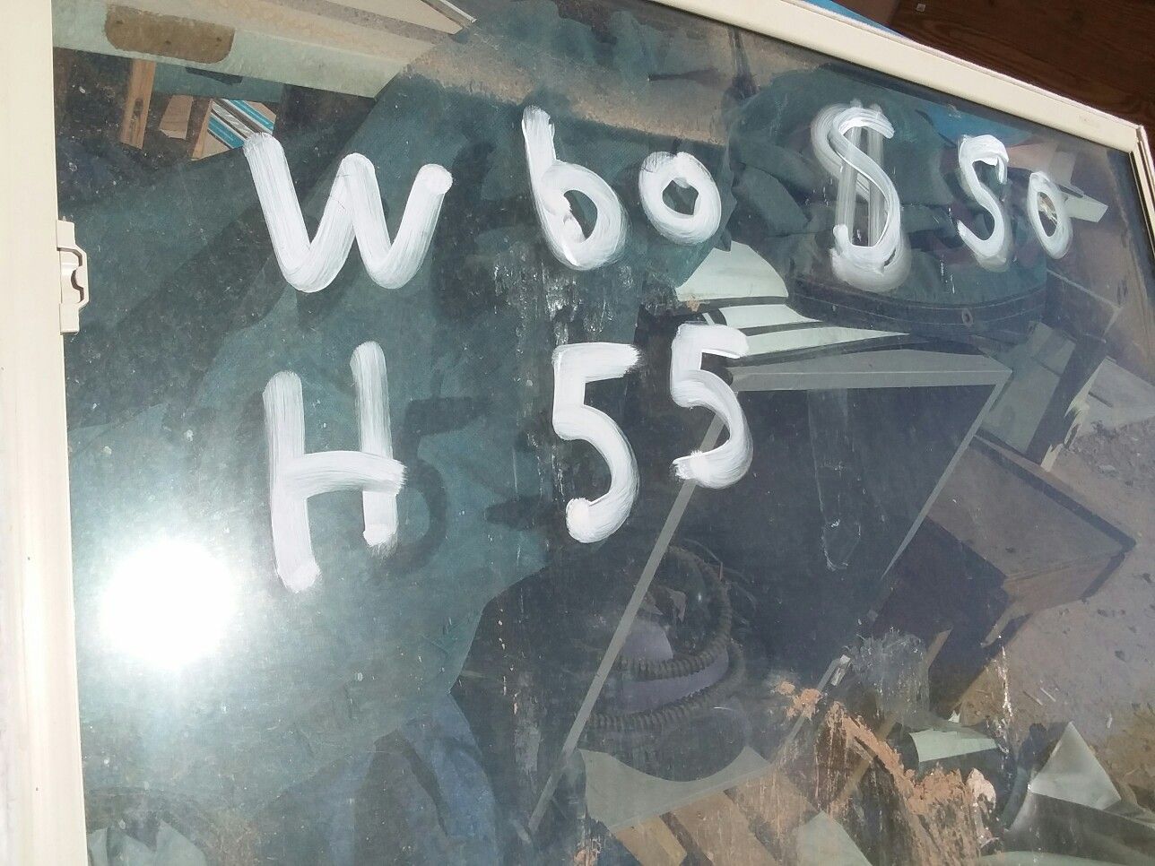 55x60 double pane glass window encasement