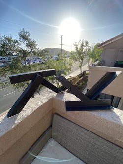 Set of Industrial Steel Table Legs – Modern Z-Shape