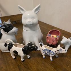 Vintage pigs and cows all for $20