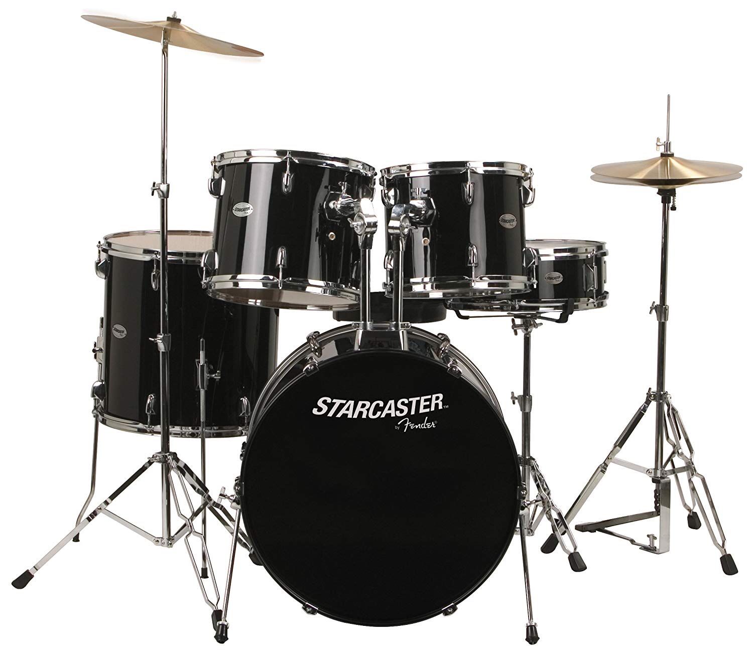 Fender Starcaster 7 Piece Drumset - Black - With Chair