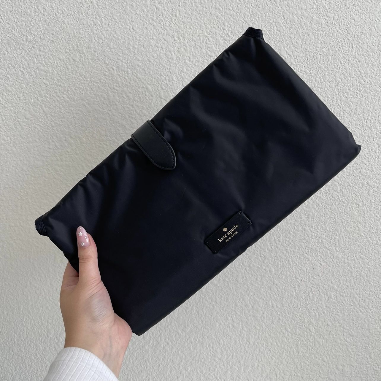 KATE SPADE Black Nylon Infant Portable Foldable Padded Diaper Changing Pad