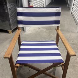 Blue and white folding Patio chairs