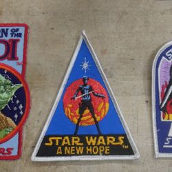  3 STAR WARS CLUB RETURN OF THE JEDI YODA Patch  , A NEW HOPE, THE EMPIRE STRIKES .    