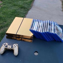 Playstation 4 500GB Gold Custom With 12 Games disc $320! Or with 40 Games disc $600! Firm i know is more but The lowest... PS4 Combo
