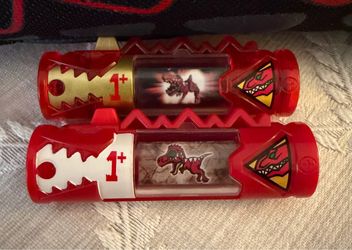 Power Rangers Dino Charge Lot T-Rex 1+ Chargers Red Standard & Clear Translucent