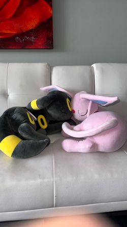 18” Sleeping Umbreon & Espeon Plush Doll Pair New w/ Tags