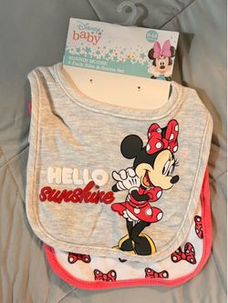 New Disney Baby Minnie Mouse 2 Pack of Bibs