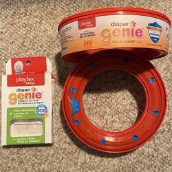 Two diaper genie refills and one carbon filter
