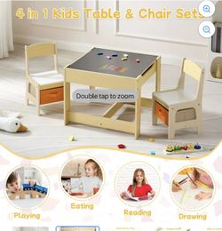 Kids Table Wooden Activity Table with Detachable Tabletop 