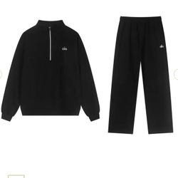 Men’s Quarter Zip All Set Straight Leg (BLACK)