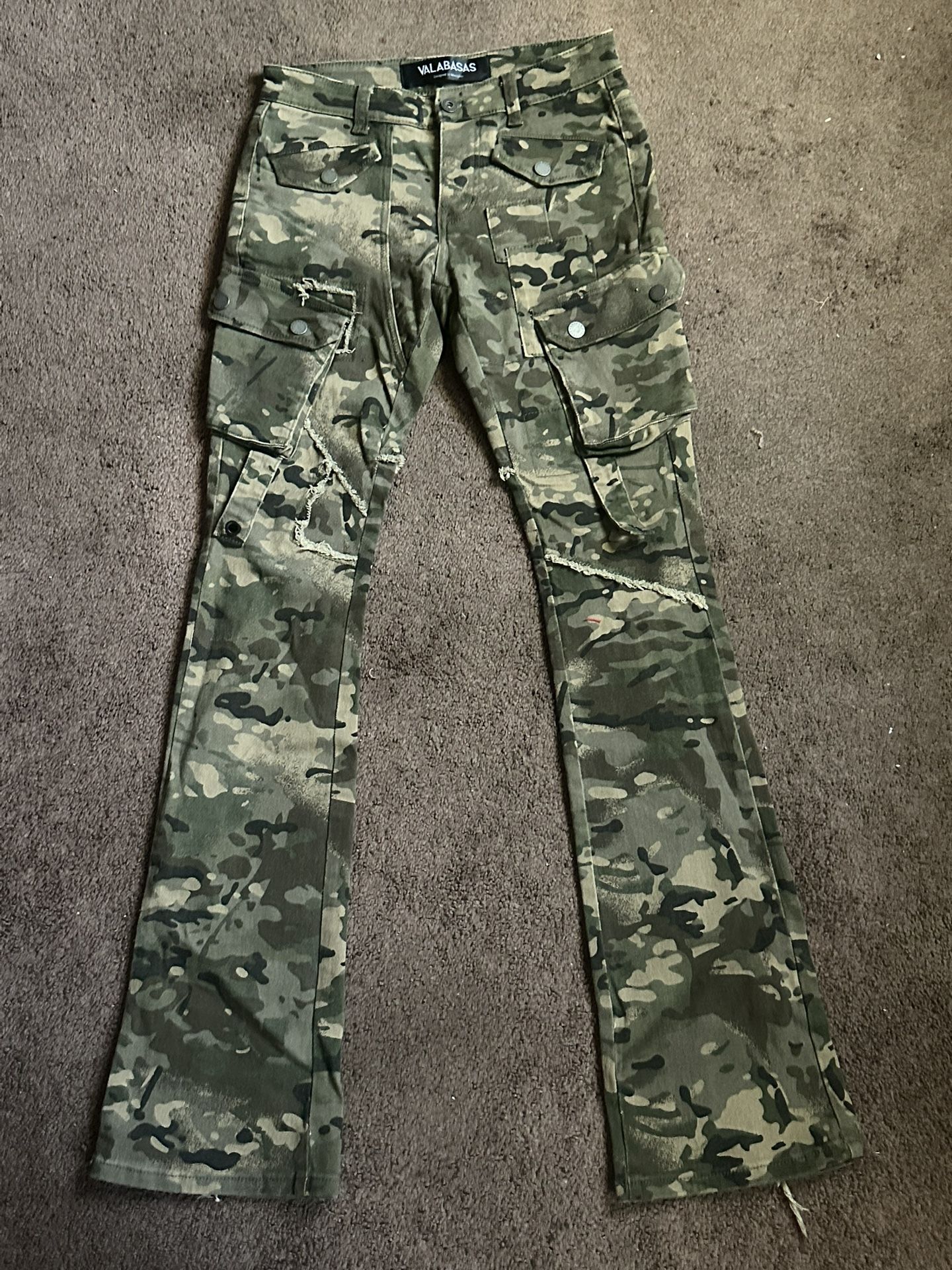 Valabasas Camo Stacked Flare Jean