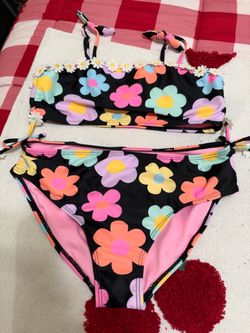 Girls Floral Two-Piece Bikini Swimsuit girls size 12