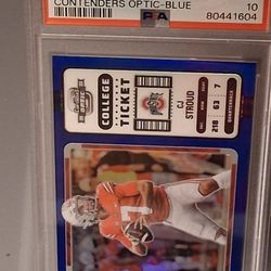 CJ Stroud Contenders Optic Blue Ticket #/99 PSA 10