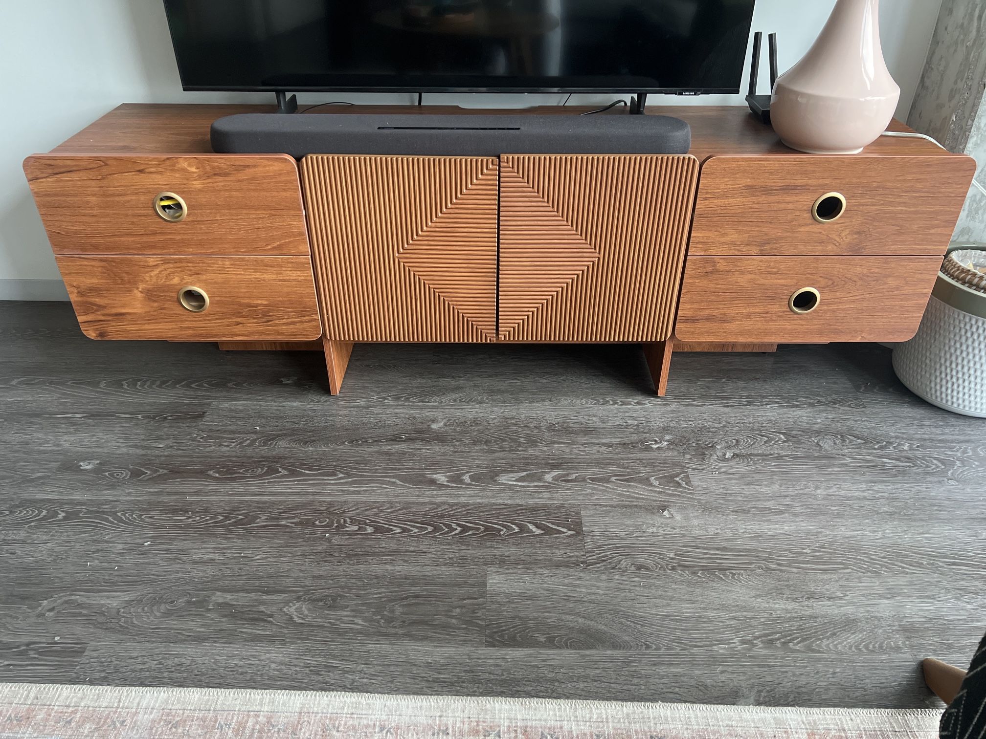 Wooden Media Console Cabinet 