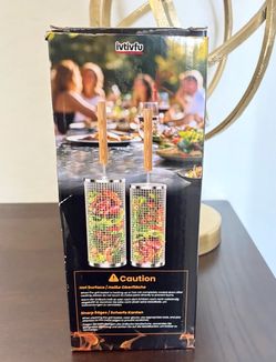 ivtivfu Rolling Grill Baskets Set of 2