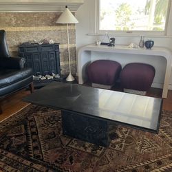 Vintage Black Stone Marble Coffee Table