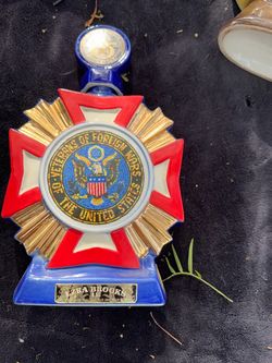 Ezra Brooks VFW Commemorative Ceramic Decanter
