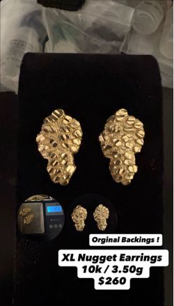 XL nugget earrings 10k