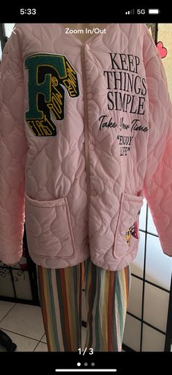 First Row Quilted Pink Jacket Size Large