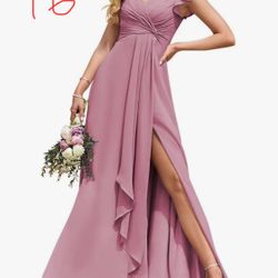 Pink Formal Dress, Prom, Bridesmaid Size 16