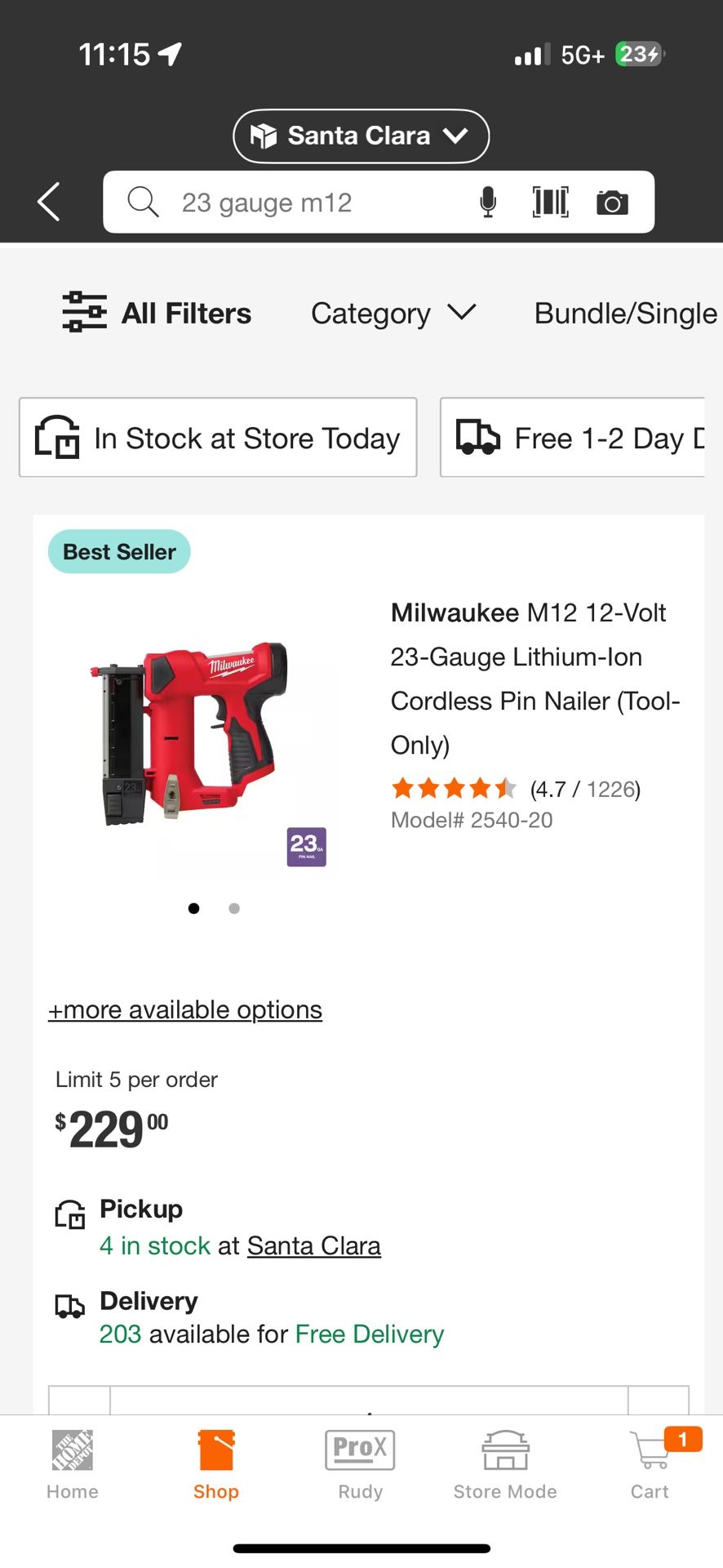 M12 23g Pin Nailer